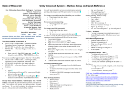 Milwaukee System voice mail Setup - Quick Reference