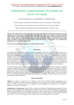 Anthrometric measurements of external ear: An in