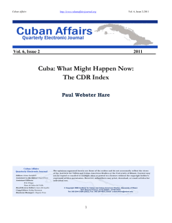Cuba: What Might Happen Now: The CDR Index