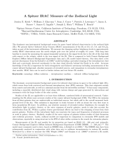 A Spitzer IRAC Measure of the Zodiacal Light - IRSA - IPAC