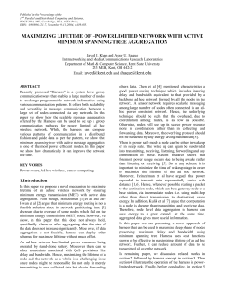 maximizing lifetime of &ndash;powerlimited network