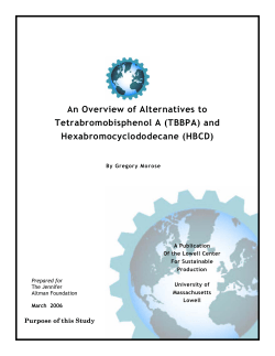 An Overview of Alternatives to Tetrabromobisphenol A (TBBPA) and