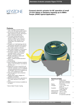 Compact electric actuator for 90˚ operation of small 1/4 turn Valves