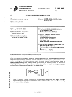 Hydroformylation using low volatile phosphine ligands