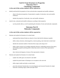 Outcomes Part II Molecular Compounds