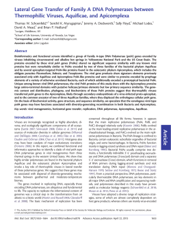 Article Lateral Gene Transfer of Family A DNA Polymerases