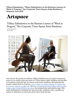 Tiffany Zabludowicz, `Tiffany Zabludowicz on the