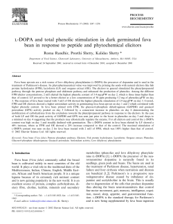 L-DOPA and total phenolic stimulation in dark germinated fava bean