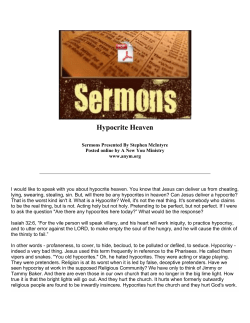 Hypocrite Heaven - A New You Ministry