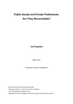 Public Goods and Private Preferences - Institut Laissez