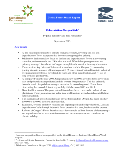 Deforestation, Oregon Style - Center for Sustainable Economy