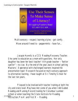 Use Their Senses To Make Sense of Literacy!