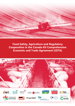 Food Safety, Agriculture and Regulatory Cooperation in the Canada