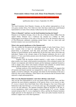 Postcranial evidence from early Homo from Dmanisi - Media