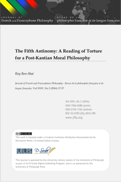 Print this article - Journal of French and Francophone Philosophy