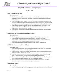 English 12 - Chetek-Weyerhaeuser School District