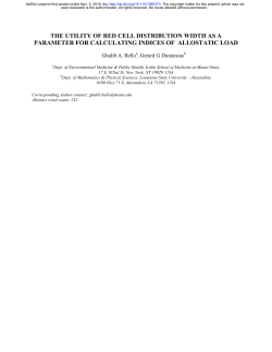 The Utility of Red Cell Distribution Width as a Parameter for