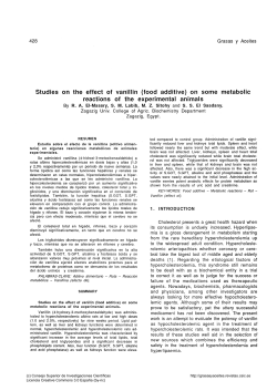 Studies on the effect of vanillin (food additive) on some metabolic