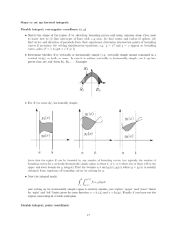Steps to set up iterated integrals Double integral, rectangular