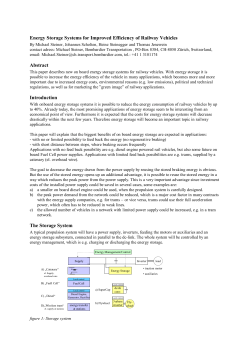 Energy Storage Systems for Improved Efficiency of Railway Vehicles