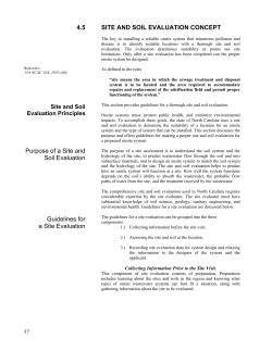 Site and Soil Evaluation - Environmental Health Section
