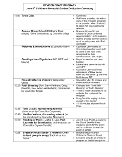 Revised Ceremony Itinerary