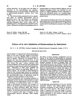 Failure of in vitro Inhibition of Hyaluronidase by Salicylates