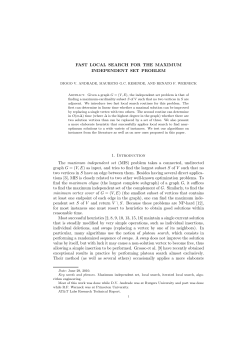 FAST LOCAL SEARCH FOR THE MAXIMUM INDEPENDENT SET
