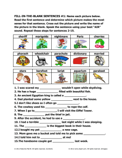 FILL-IN-THE-BLANK SENTENCES #1: Name