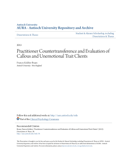 Practitioner Countertransference and Evaluation of Callous and