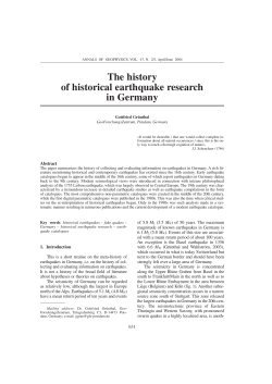 The history of historical earthquake research in Germany