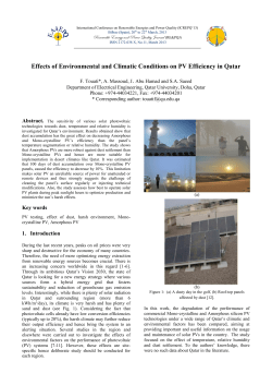 Effects of Environmental and Climatic Conditions on PV Efficiency in