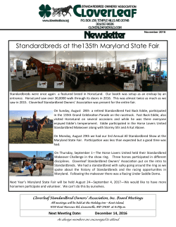 November 2016 - Cloverleaf Standardbred Owners` Association
