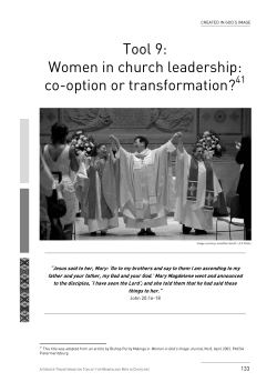 Tool 9: Women in church leadership: co