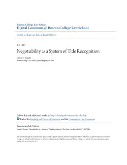 Negotiability as a System of Title Recognition