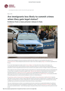 Are immigrant   le     likel   to commit crime   when the   gain legal tatu