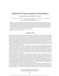 Regularized 13 Moment Equations for Hard Spheres
