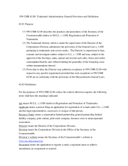 Regulations 950 CMR 62 - Secretary of the Commonwealth