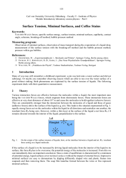 Surface tension, minimal surfaces, and coffee stains