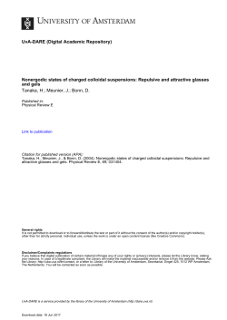 Nonergodic states of charged colloidal suspensions - UvA-DARE