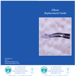 Elbow Replacement Guide - Cappagh National Orthopaedic Hospital