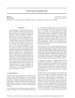 Link-based Classification - UMD Department of Computer Science