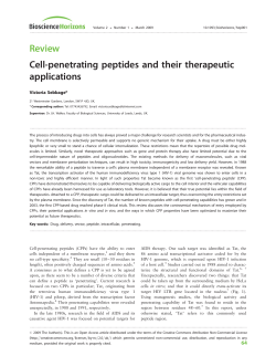 Review Cell-penetrating peptides and their therapeutic applications