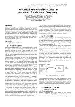Acoustical Analysis of Pain Cries` in Neonates: Fundamental
