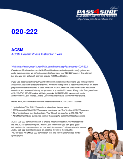 ACSM Health/Fitness Instructor Exam