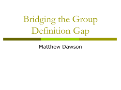 Bridging the Group Definition Gap