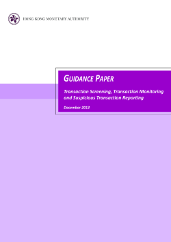 guidance paper - Hong Kong Monetary Authority