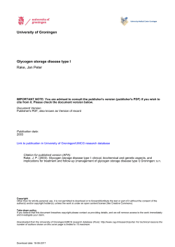 Glycogen Storage Disease type I