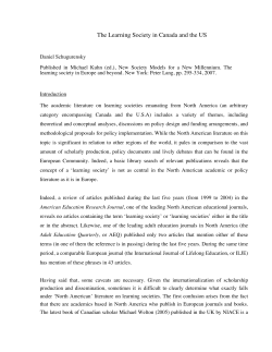 The learning society in Canada and the US