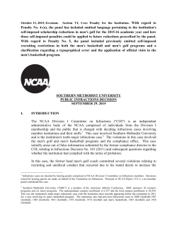 Southern Methodist University Public Infractions Decision